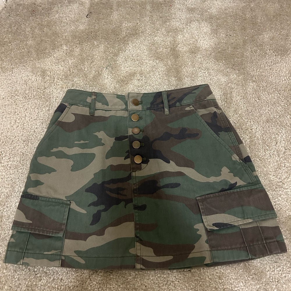 Forever 21 Camouflage Button-Up Mini Skirt
